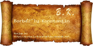 Borbély Konstantin névjegykártya